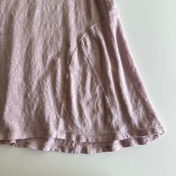 Poetry 100% Linen Lagenlook Oversized Swing Scoopneck Lilac Shirt Top size 18 - Picture 3 of 7